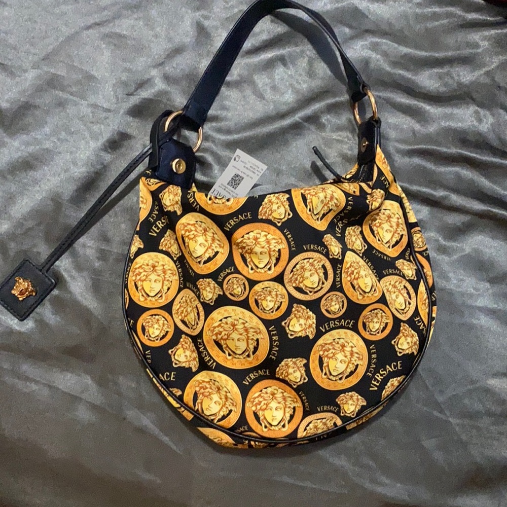 Versace Medusa Amplified Print Hobo Bag